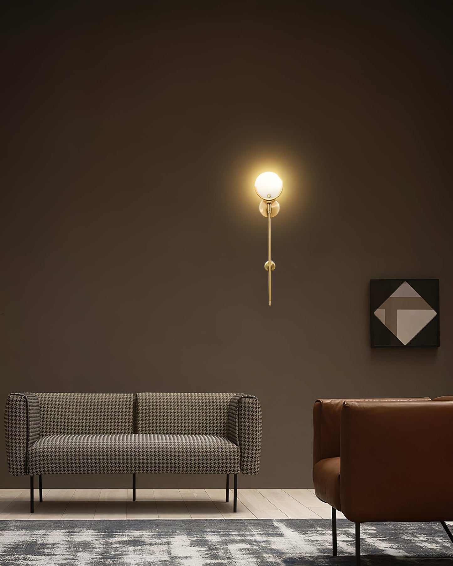 Ava Brass Alabaster Sconce | Modern Minimalist Natural Stone Wall Light