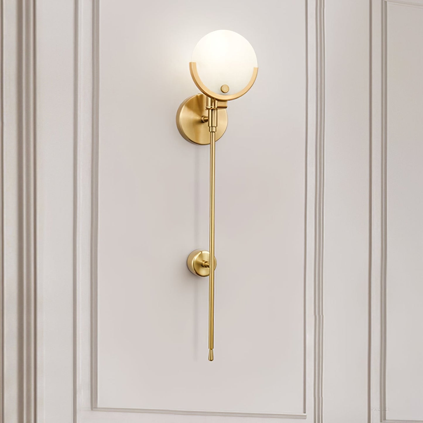 Ava Brass Alabaster Sconce | Modern Minimalist Natural Stone Wall Light