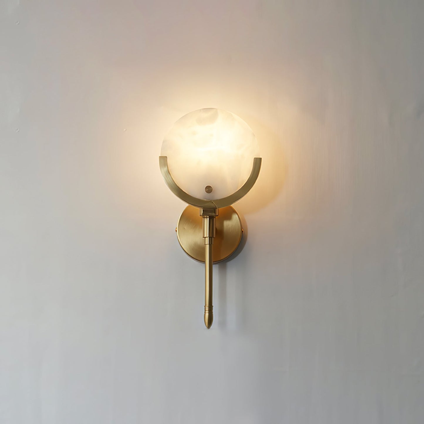 Ava Brass Alabaster Sconce | Modern Minimalist Natural Stone Wall Light