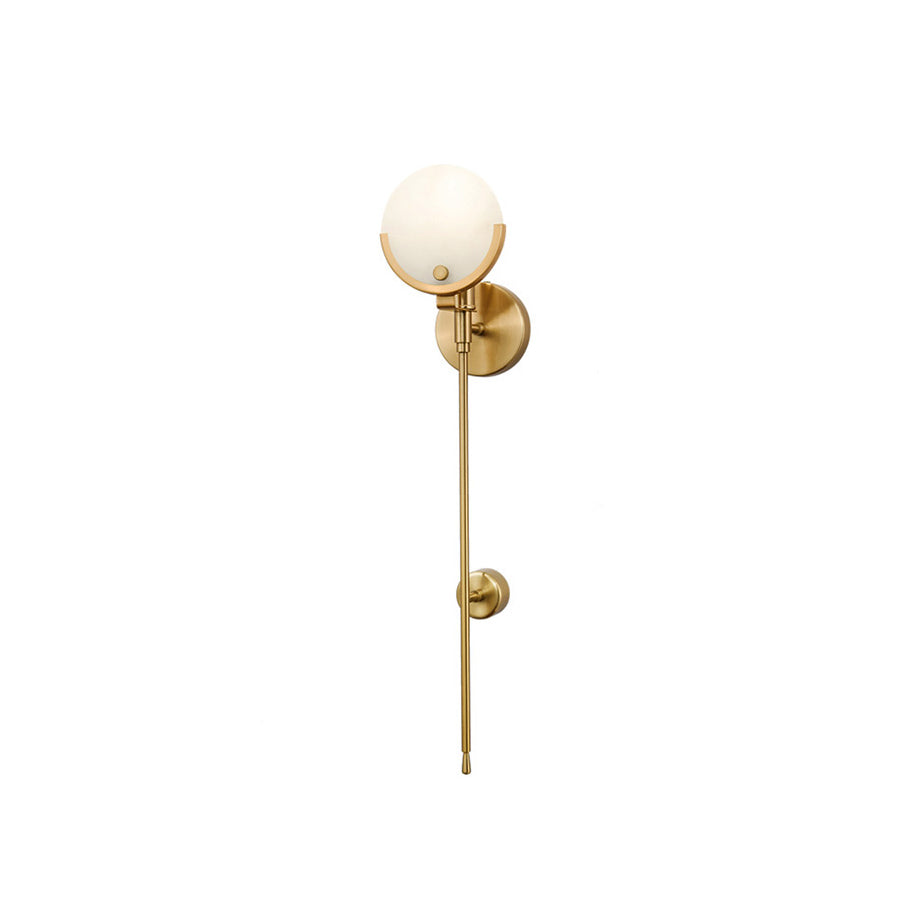 Ava Brass Alabaster Sconce | Modern Minimalist Natural Stone Wall Light