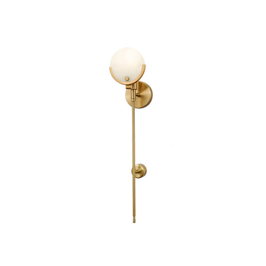 Ava Brass Alabaster Sconce | Modern Minimalist Natural Stone Wall Light