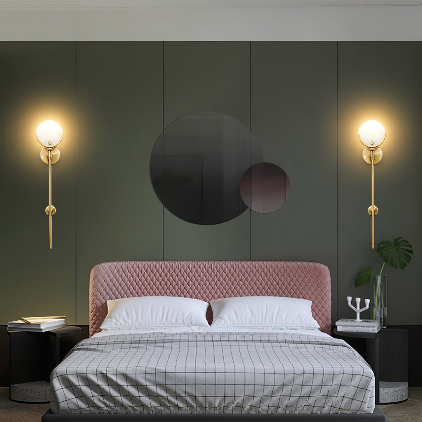 Ava Brass Alabaster Sconce | Modern Minimalist Natural Stone Wall Light