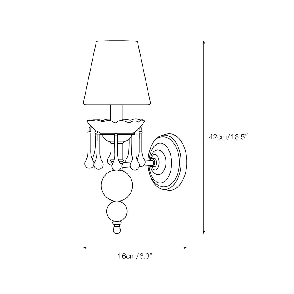 Avala Wall Lamp | Luxury Polished Brass & Crystal Sphere Sconce