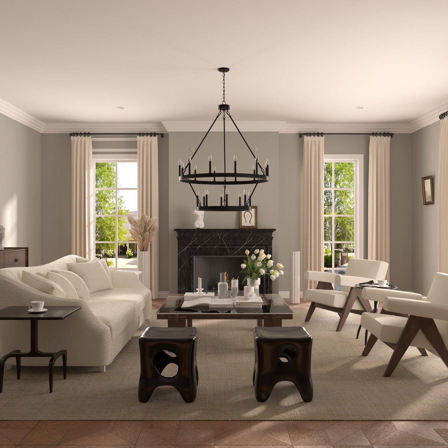Avalee Chandelier | Modern Minimalist Multi-Light Metal Pendant