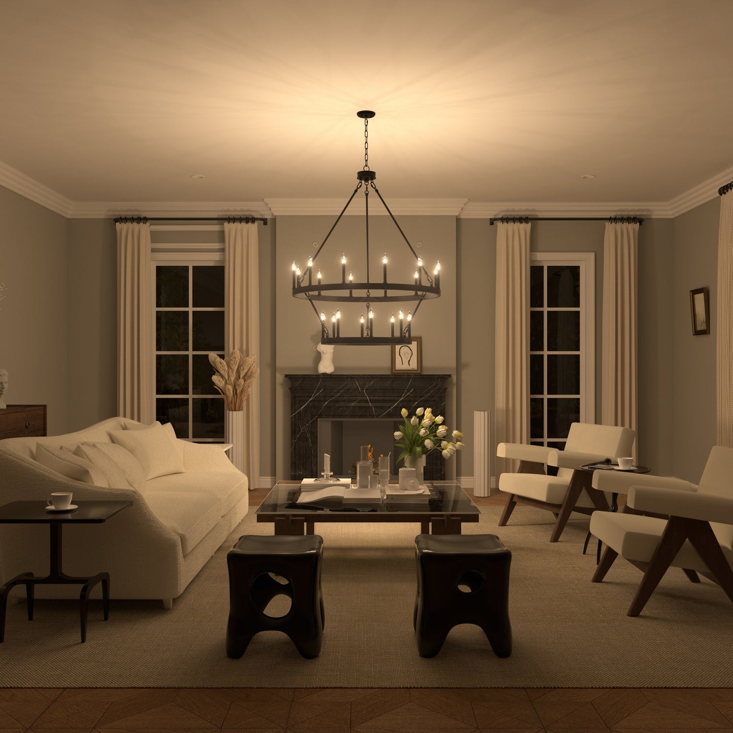 Avalee Chandelier | Modern Minimalist Multi-Light Metal Pendant