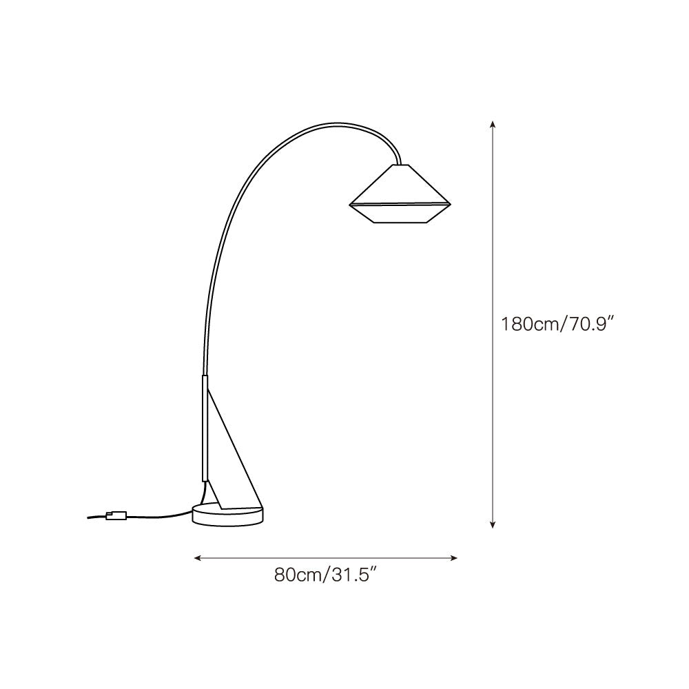 Avenir Arc Floor Lamp | Modern Minimalist Curved Fabric Shade Light