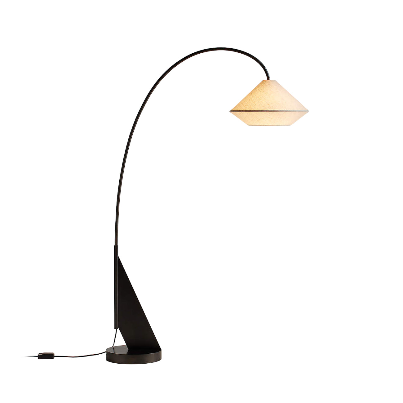 Avenir Arc Floor Lamp | Modern Minimalist Curved Fabric Shade Light