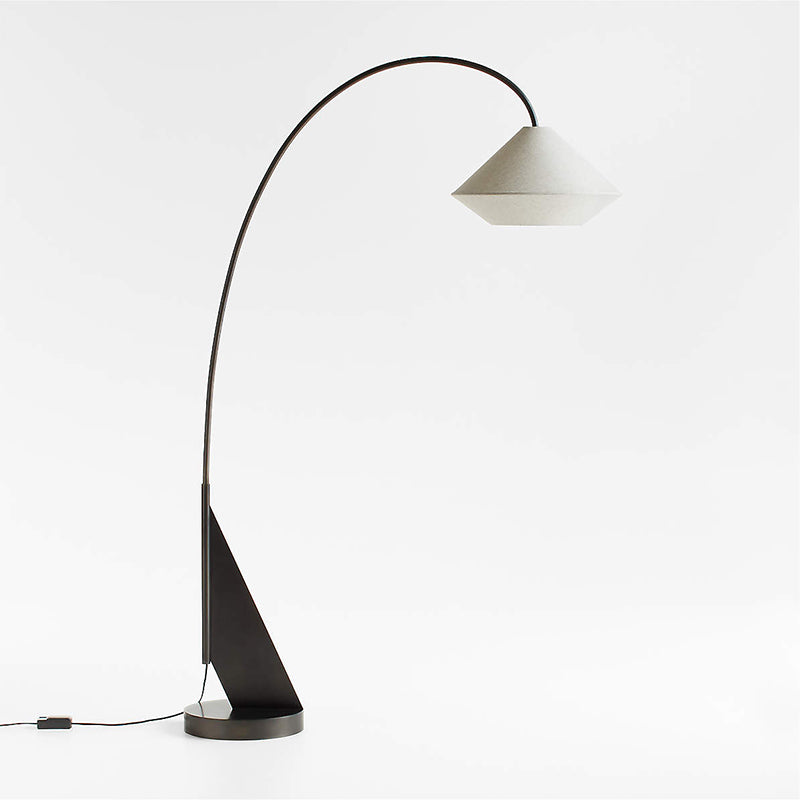 Avenir Arc Floor Lamp | Modern Minimalist Curved Fabric Shade Light