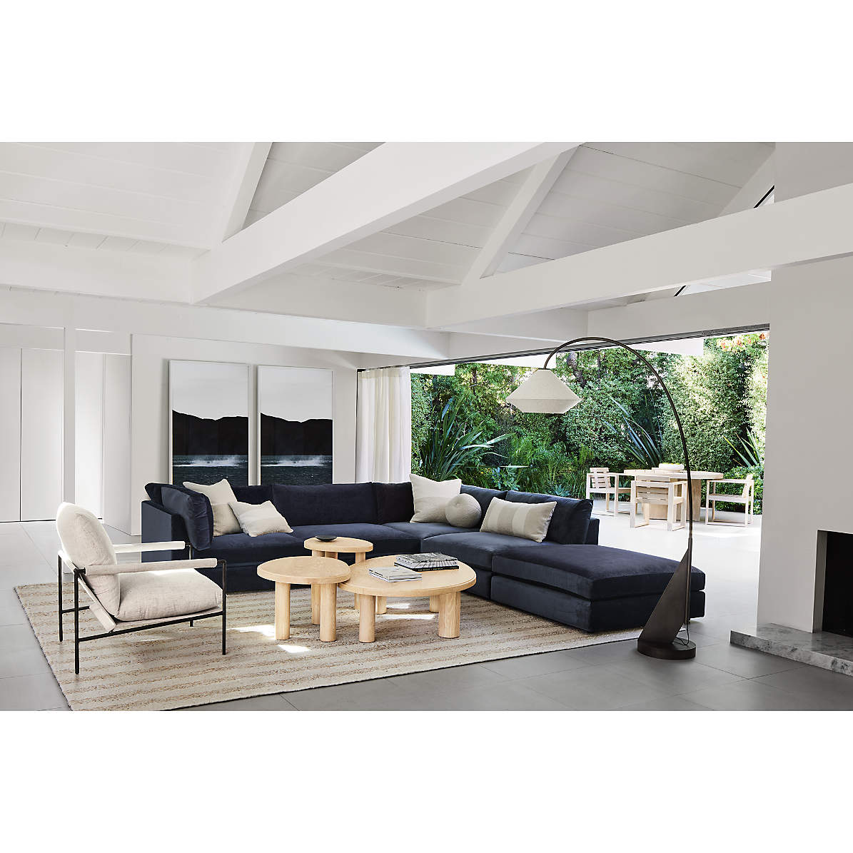 Avenir Arc Floor Lamp | Modern Minimalist Curved Fabric Shade Light
