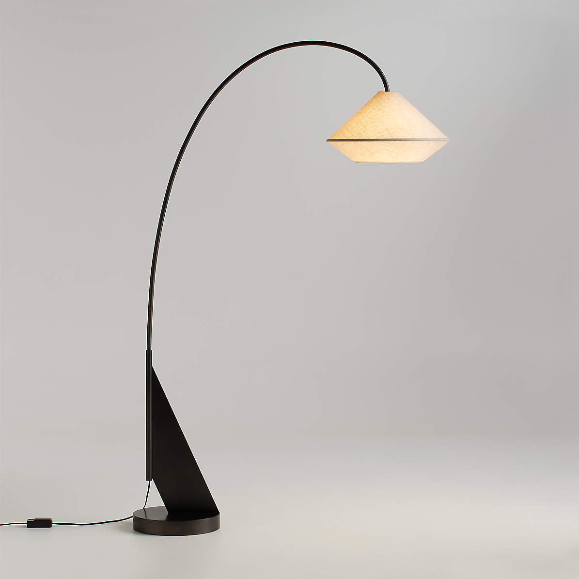 Avenir Arc Floor Lamp | Modern Minimalist Curved Fabric Shade Light