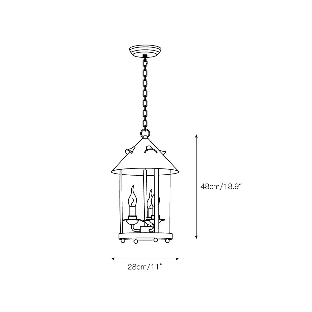 Axford Lantern Pendant | 19th Century Antique Style Outdoor Hanging Light