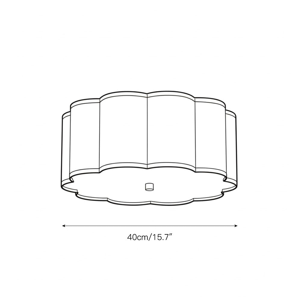 Axis Drum Ceiling Lamp | Modern Minimalist Scalloped Fabric Flush Mount