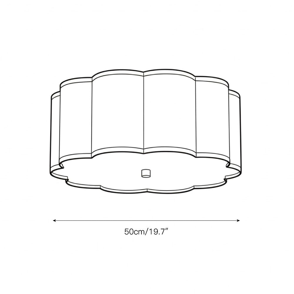 Axis Drum Ceiling Lamp | Modern Minimalist Scalloped Fabric Flush Mount