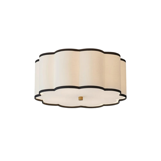 Axis Drum Ceiling Lamp | Modern Minimalist Scalloped Fabric Flush Mount