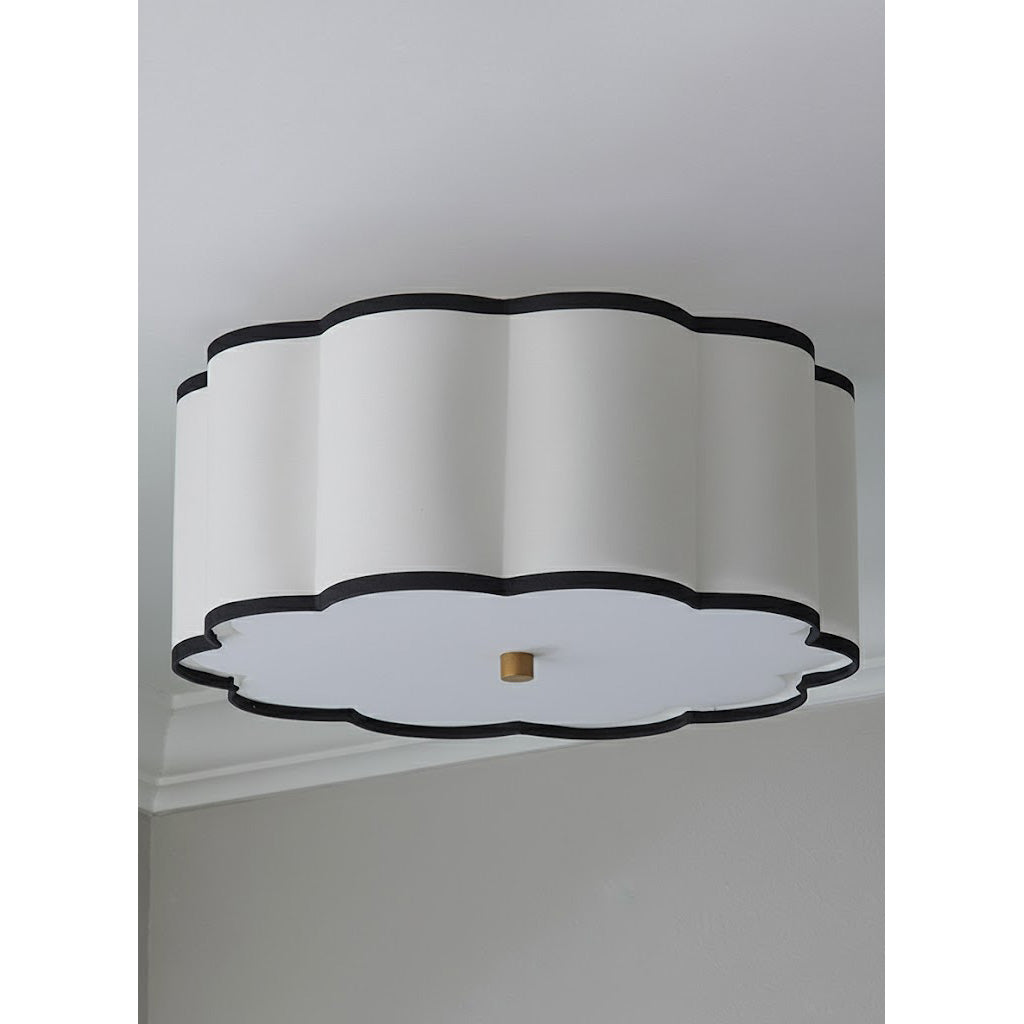 Axis Drum Ceiling Lamp | Modern Minimalist Scalloped Fabric Flush Mount