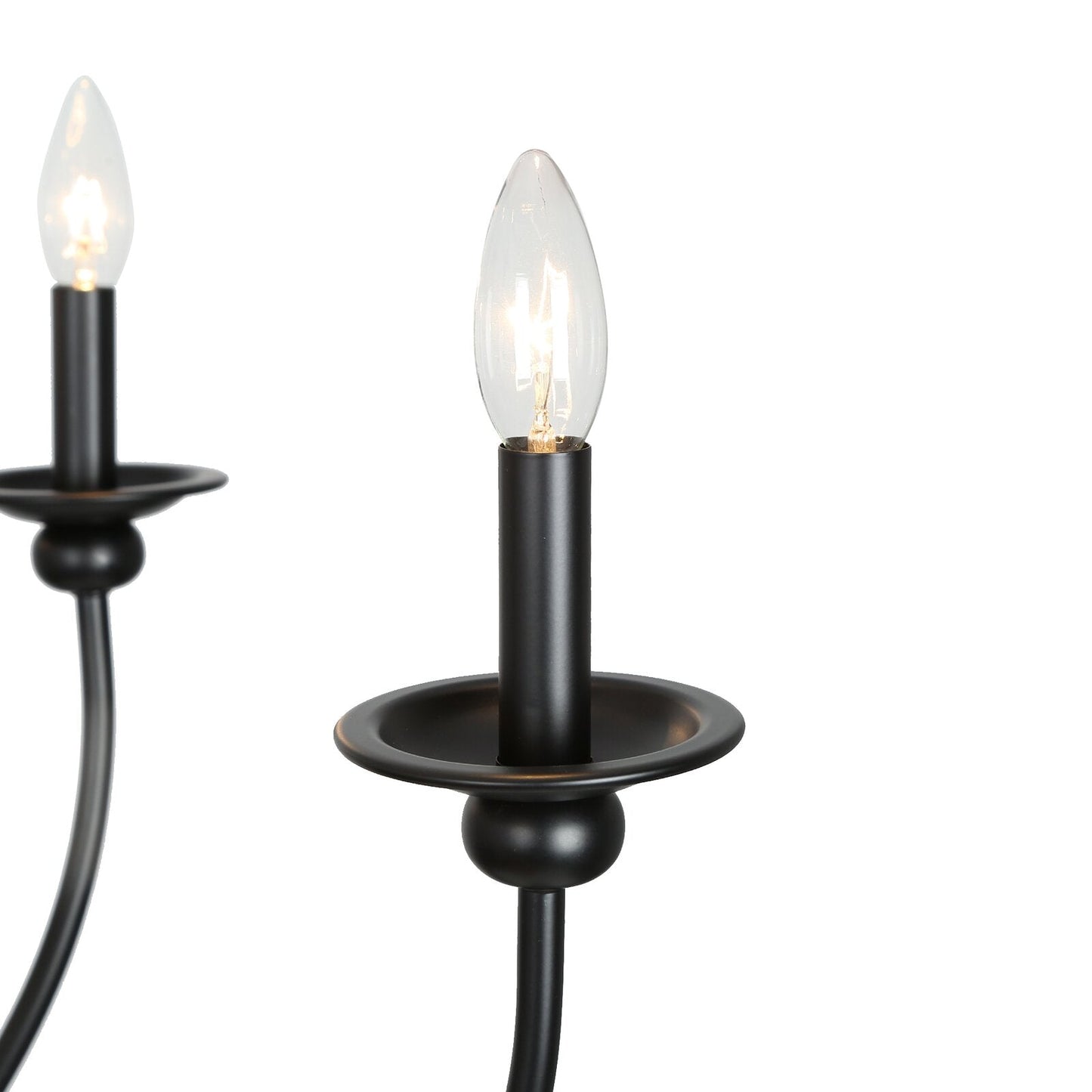Ayada Chandelier | Modern 9-Light Matte Black Two-Tier Candelabra
