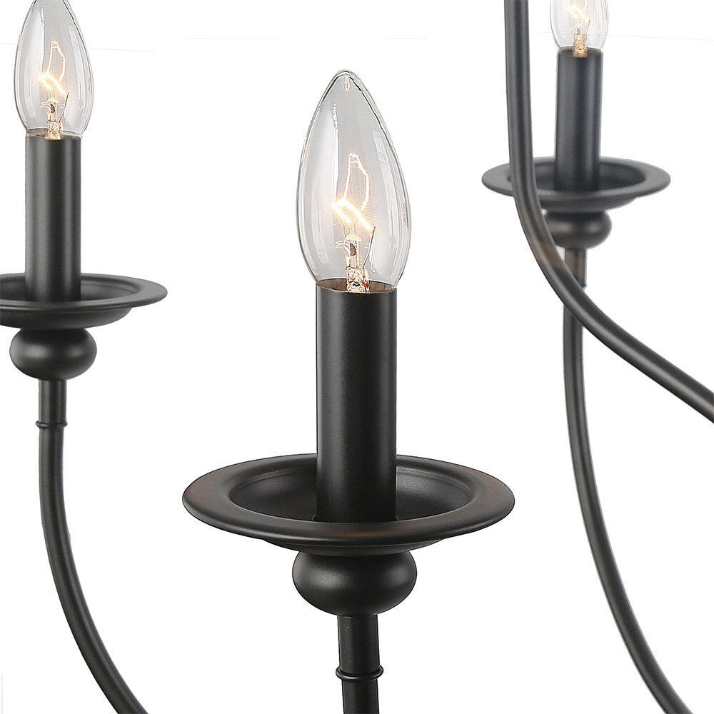 Ayada Chandelier | Modern 9-Light Matte Black Two-Tier Candelabra