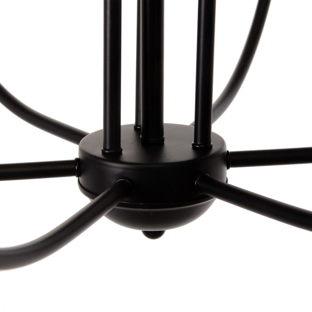 Ayada Chandelier | Modern 9-Light Matte Black Two-Tier Candelabra