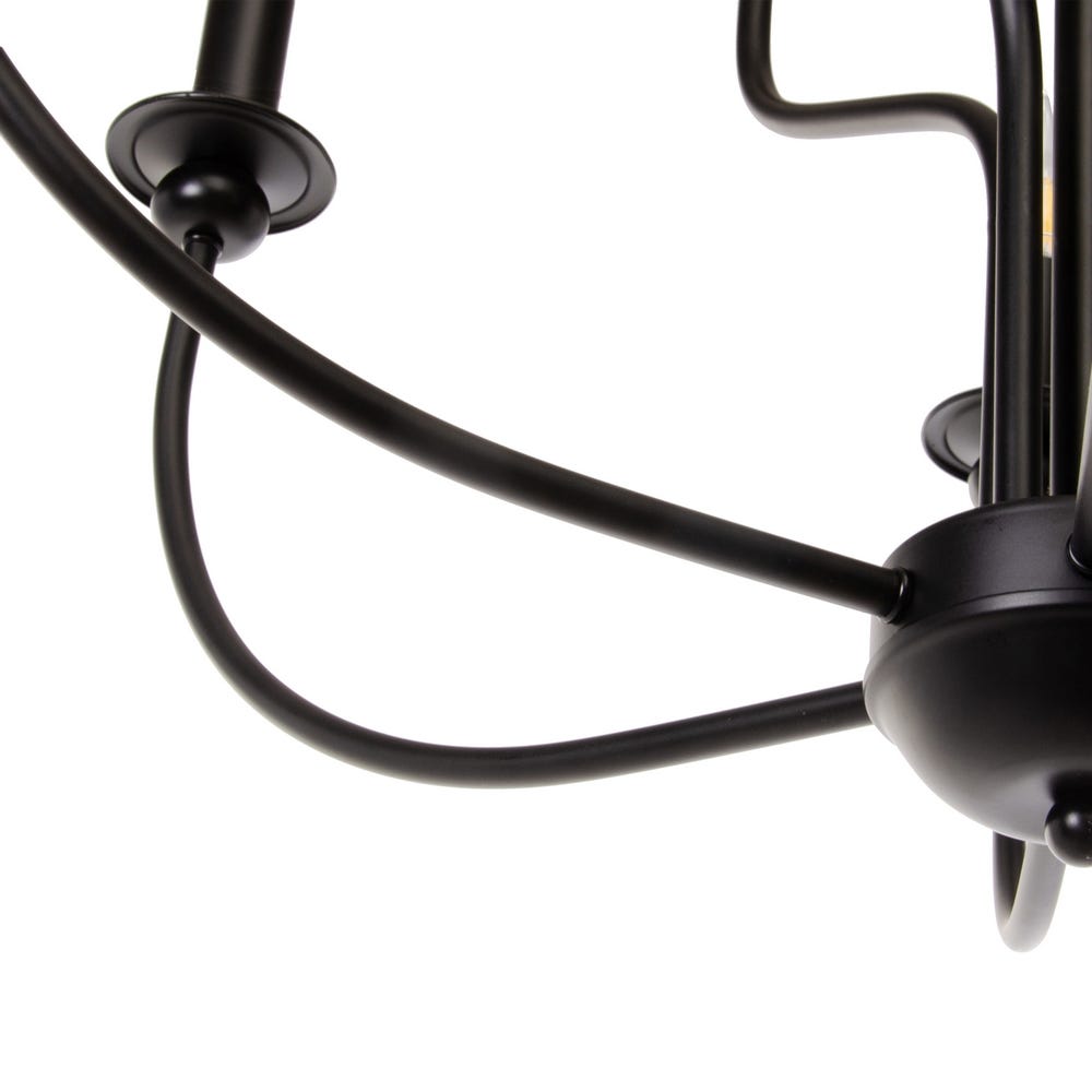 Ayada Chandelier | Modern 9-Light Matte Black Two-Tier Candelabra