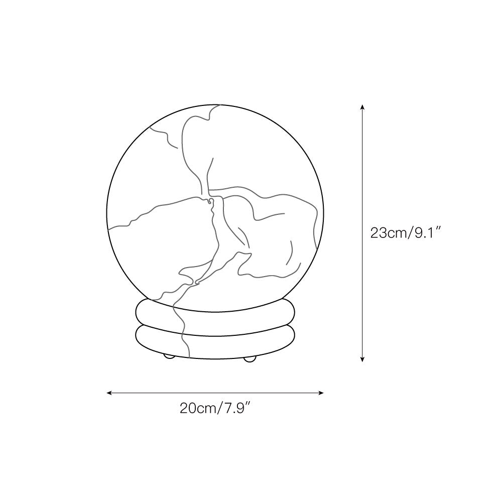 Ayesha Natural Jade Table Lamp | Luxury Stone Globe Ribbed Base Light