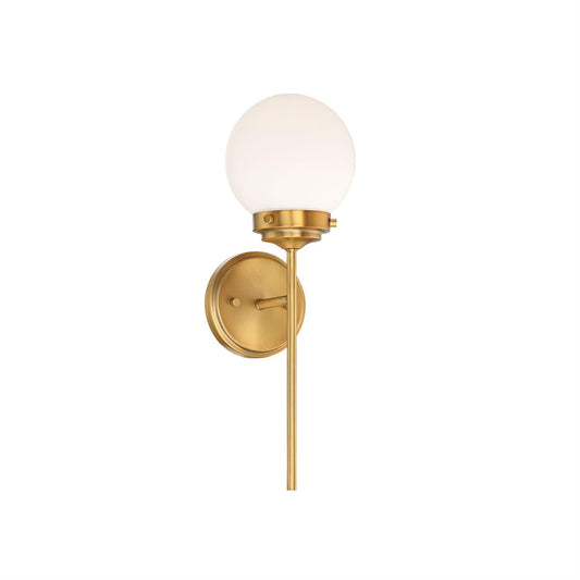 Ayva Glass Wall Lamp | Modern Minimalist Brass & Globe Glass Sconce