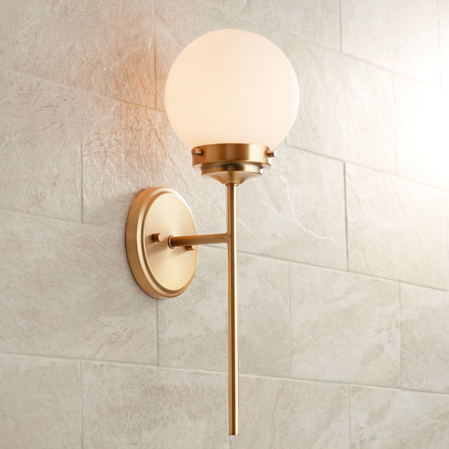 Ayva Glass Wall Lamp | Modern Minimalist Brass & Globe Glass Sconce