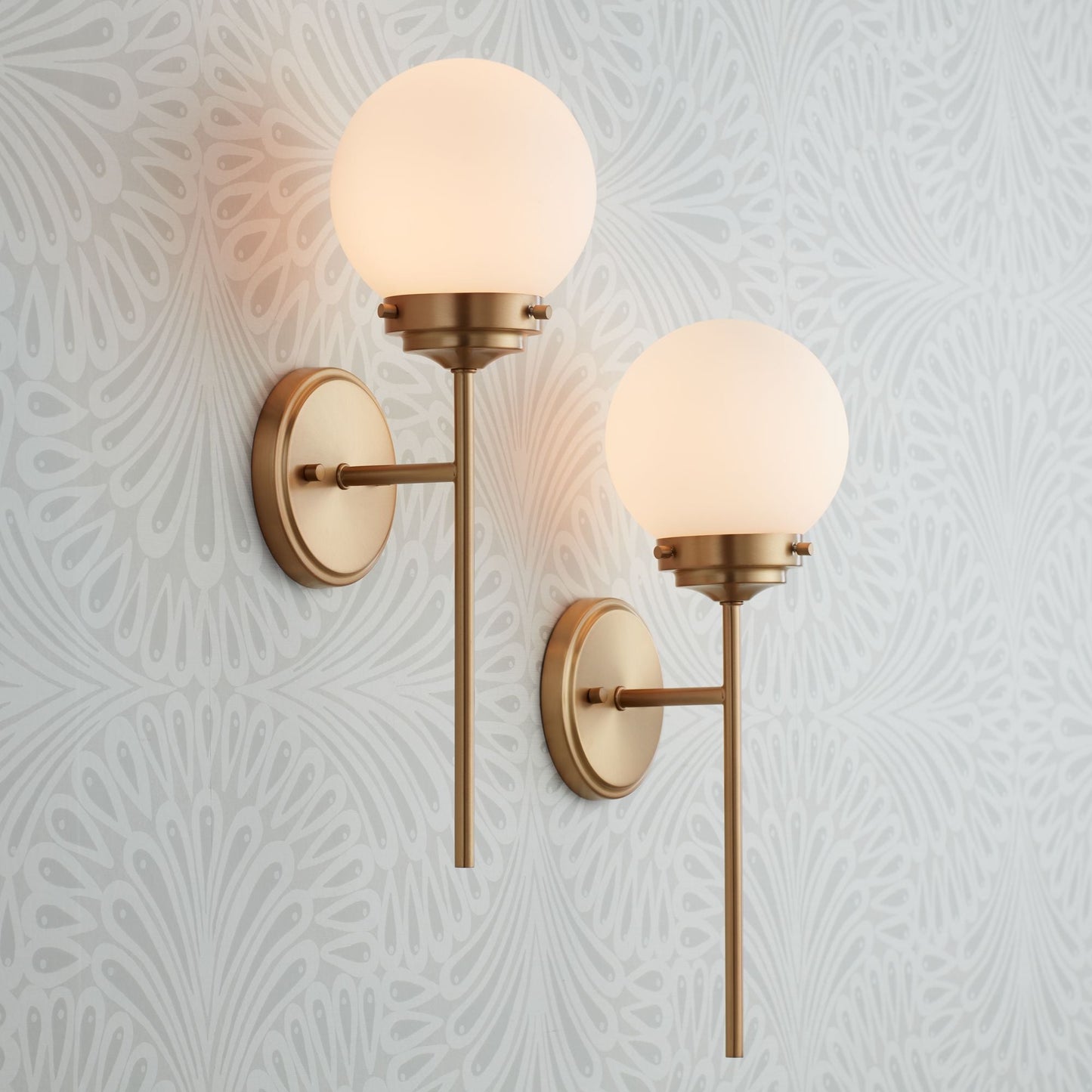 Ayva Glass Wall Lamp | Modern Minimalist Brass & Globe Glass Sconce