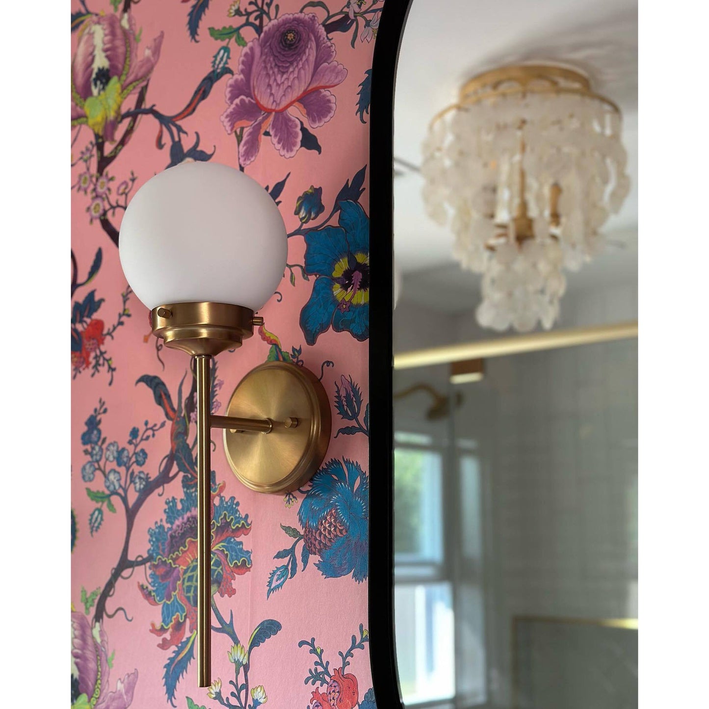 Ayva Glass Wall Lamp | Modern Minimalist Brass & Globe Glass Sconce