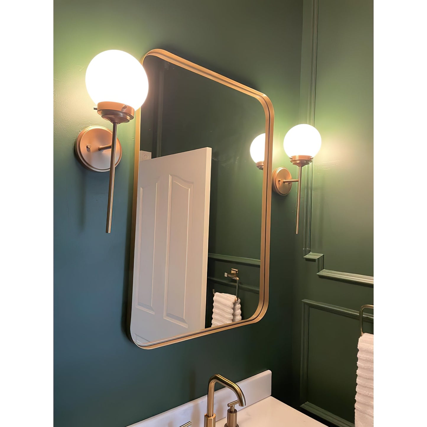 Ayva Glass Wall Lamp | Modern Minimalist Brass & Globe Glass Sconce