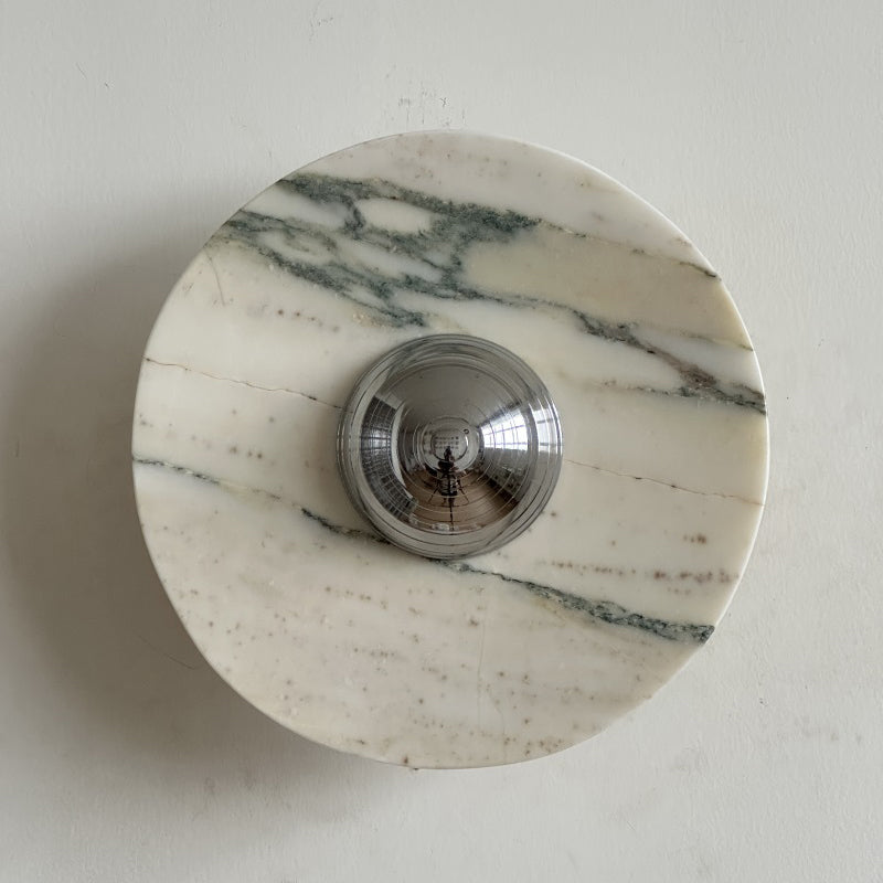 Calacatta Round Marble Sconce – Italian Calacatta Purple Marble & Chrome LED Sconce