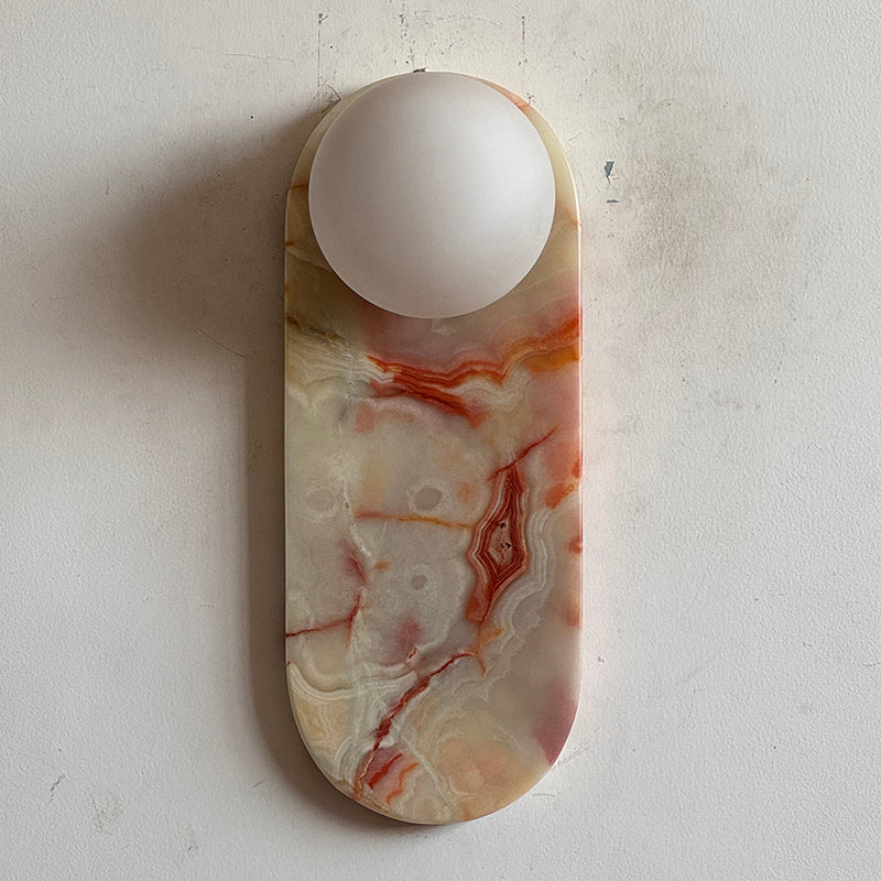 Lucie Cyan Jade Sconce - Natural Cyan Jade & Glass Mid-Century Sconce