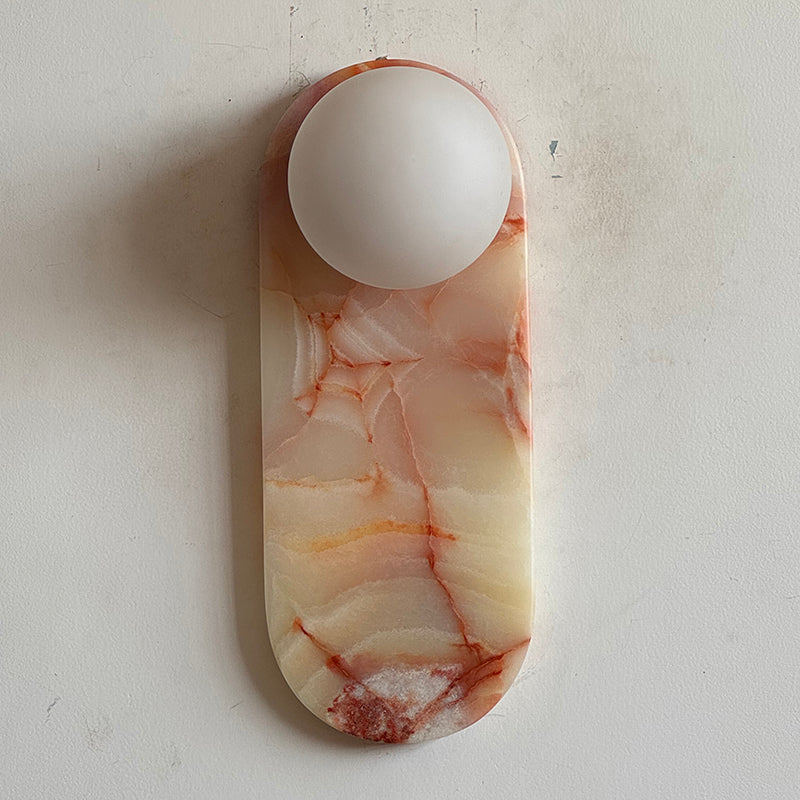 Lucie Cyan Jade Sconce - Natural Cyan Jade & Glass Mid-Century Sconce