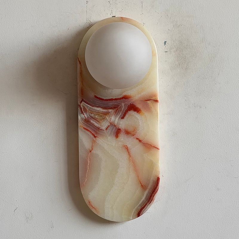 Lucie Cyan Jade Sconce - Natural Cyan Jade & Glass Mid-Century Sconce
