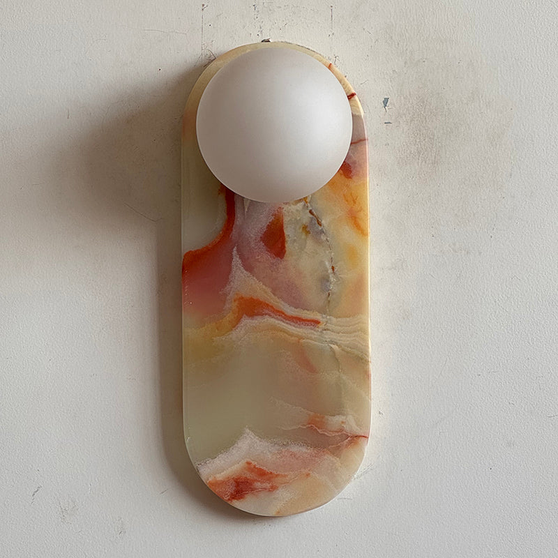 Lucie Cyan Jade Sconce - Natural Cyan Jade & Glass Mid-Century Sconce