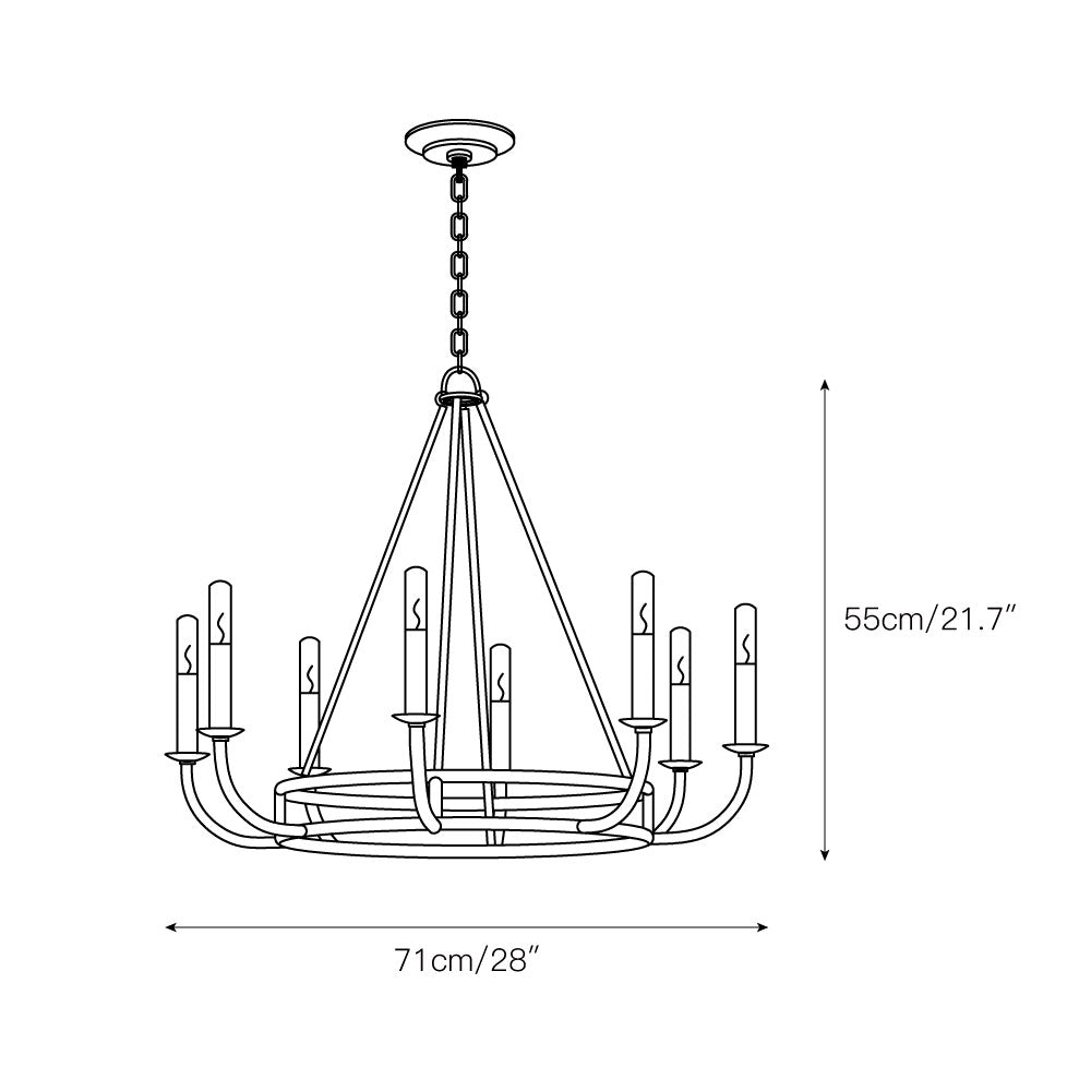 Bailey Chandelier | Modern Angular Brass 8/18-Light Candelabra Pendant