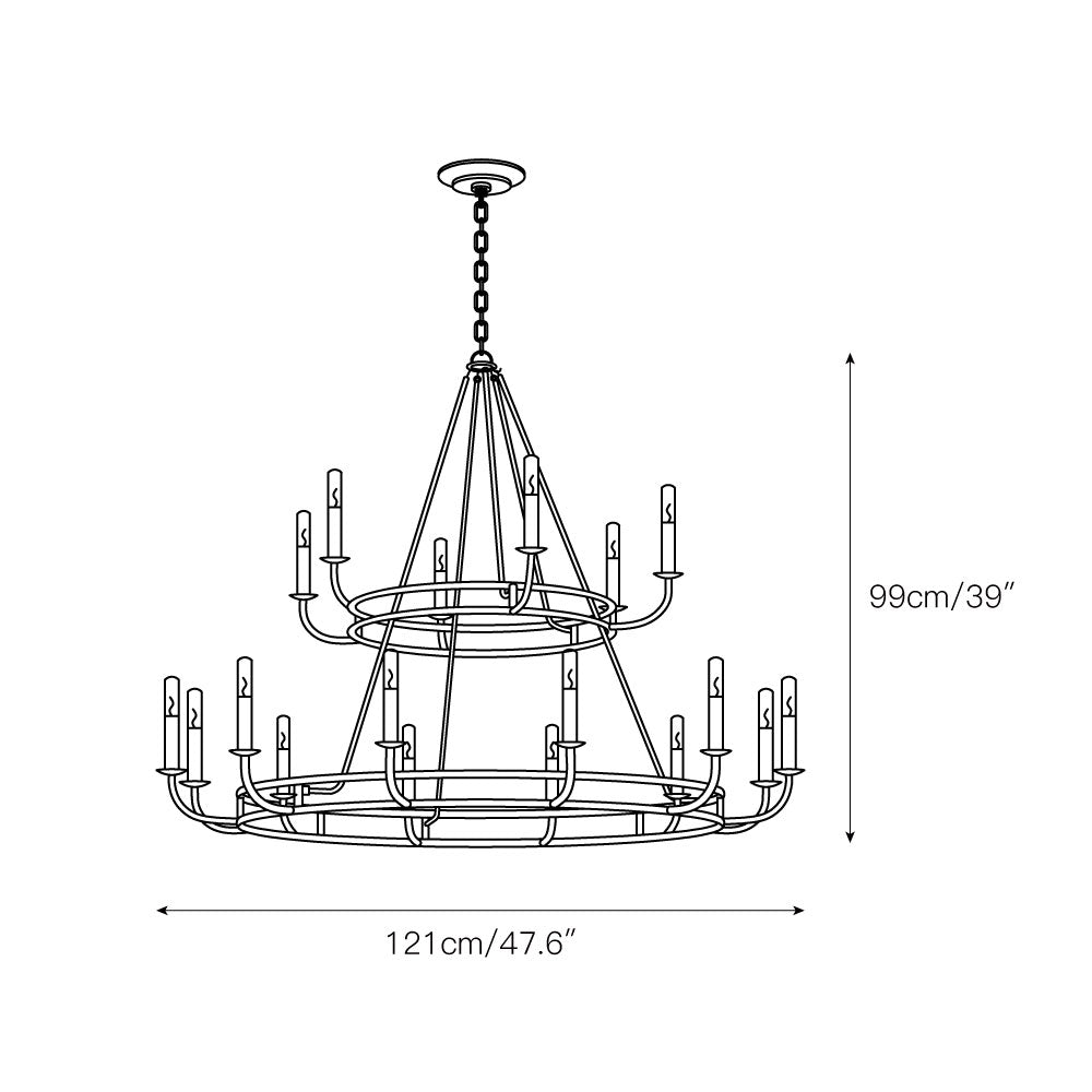 Bailey Chandelier | Modern Angular Brass 8/18-Light Candelabra Pendant