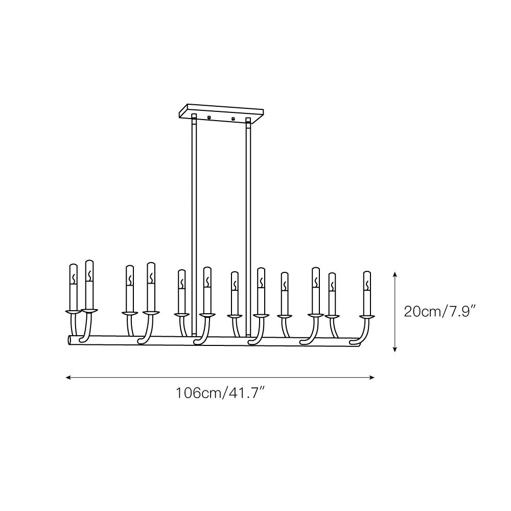Bailey Chandelier | Modern Angular Brass 8/18-Light Candelabra Pendant