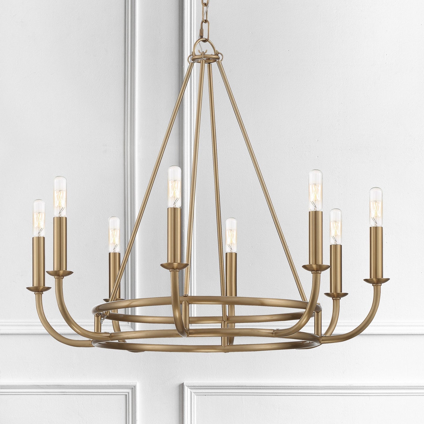Bailey Chandelier | Modern Angular Brass 8/18-Light Candelabra Pendant