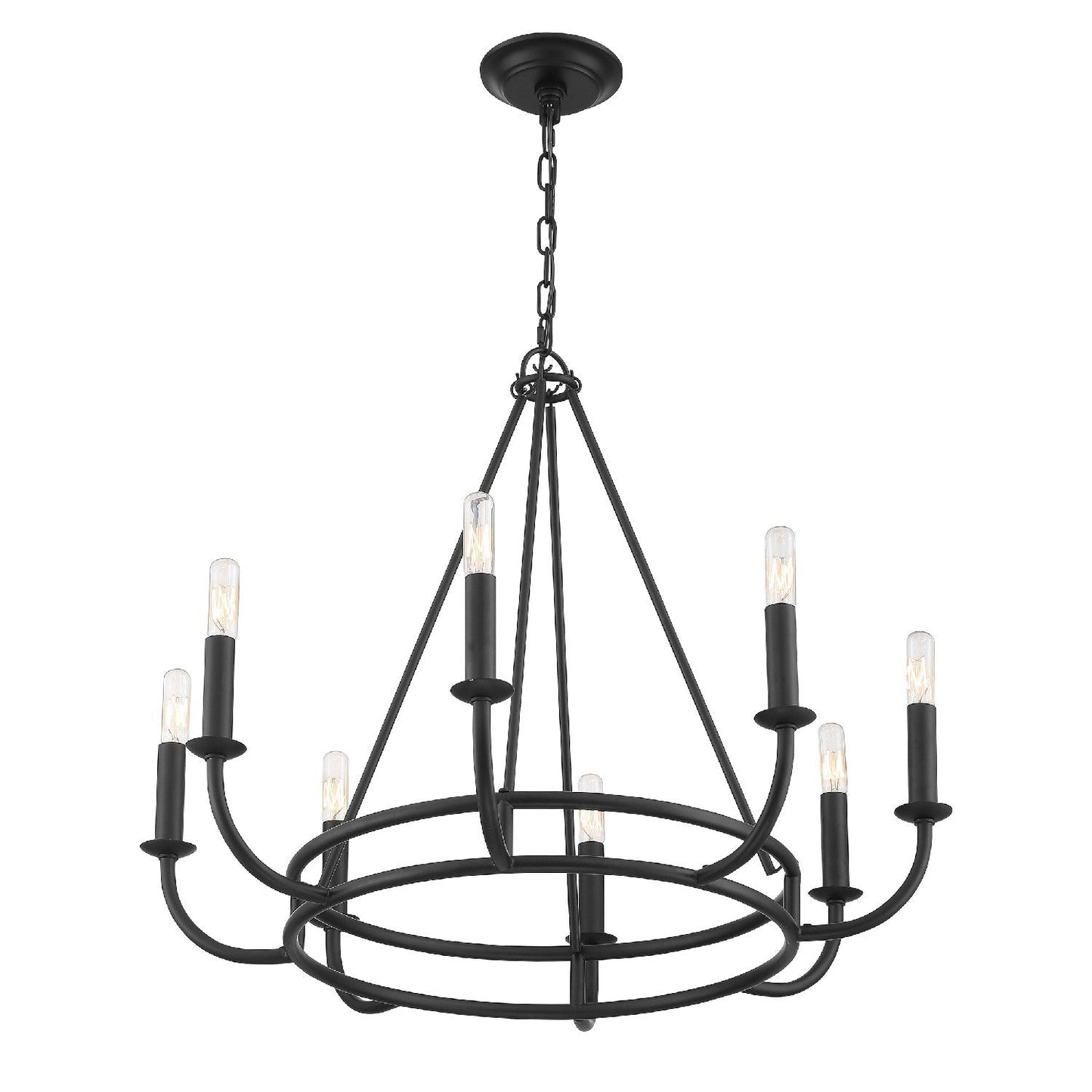 Bailey Chandelier | Modern Angular Brass 8/18-Light Candelabra Pendant