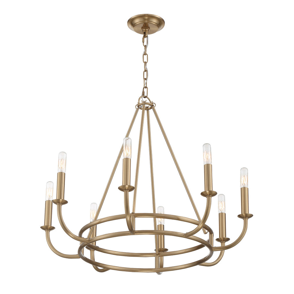 Bailey Chandelier | Modern Angular Brass 8/18-Light Candelabra Pendant