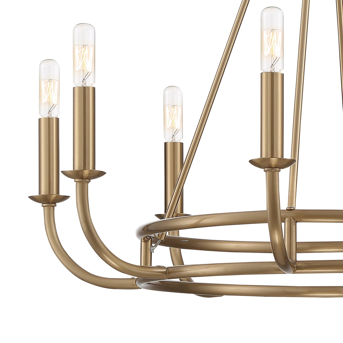 Bailey Chandelier | Modern Angular Brass 8/18-Light Candelabra Pendant