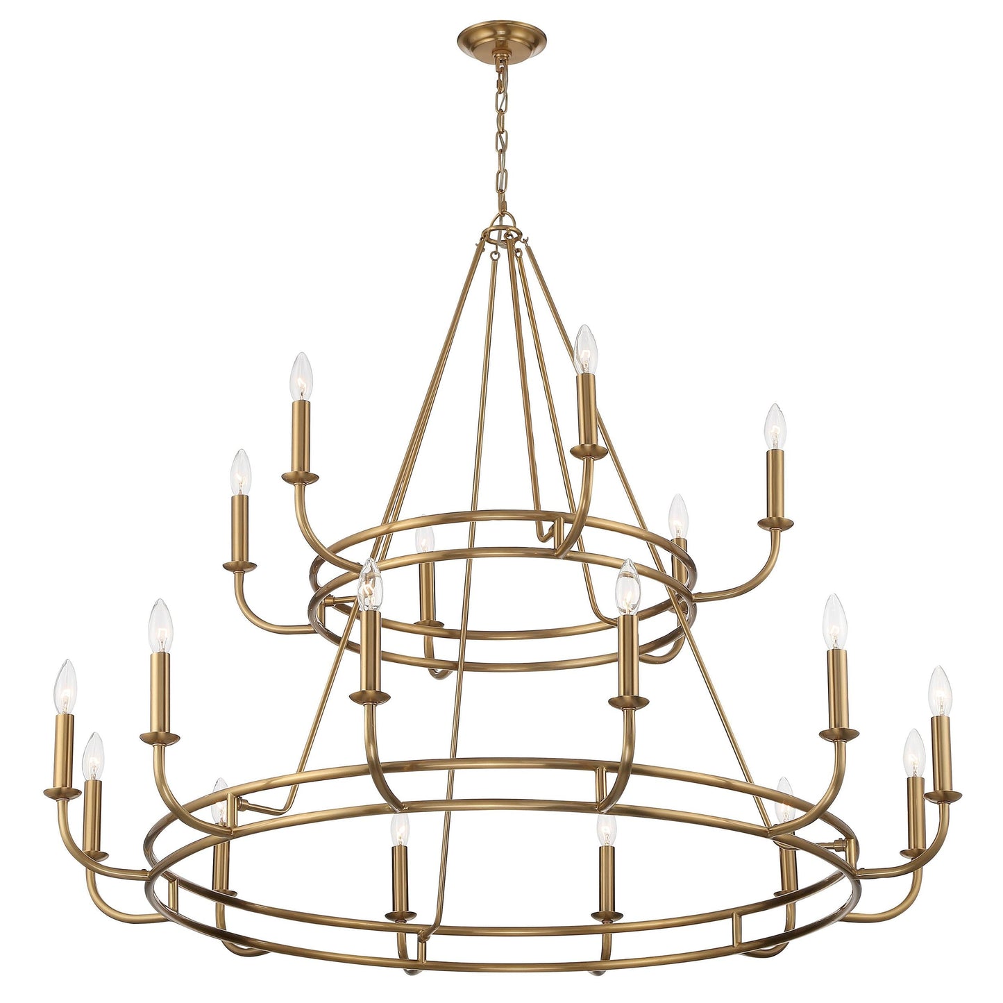 Bailey Chandelier | Modern Angular Brass 8/18-Light Candelabra Pendant