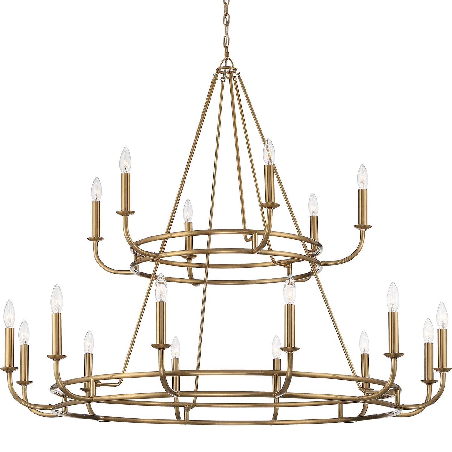 Bailey Chandelier | Modern Angular Brass 8/18-Light Candelabra Pendant