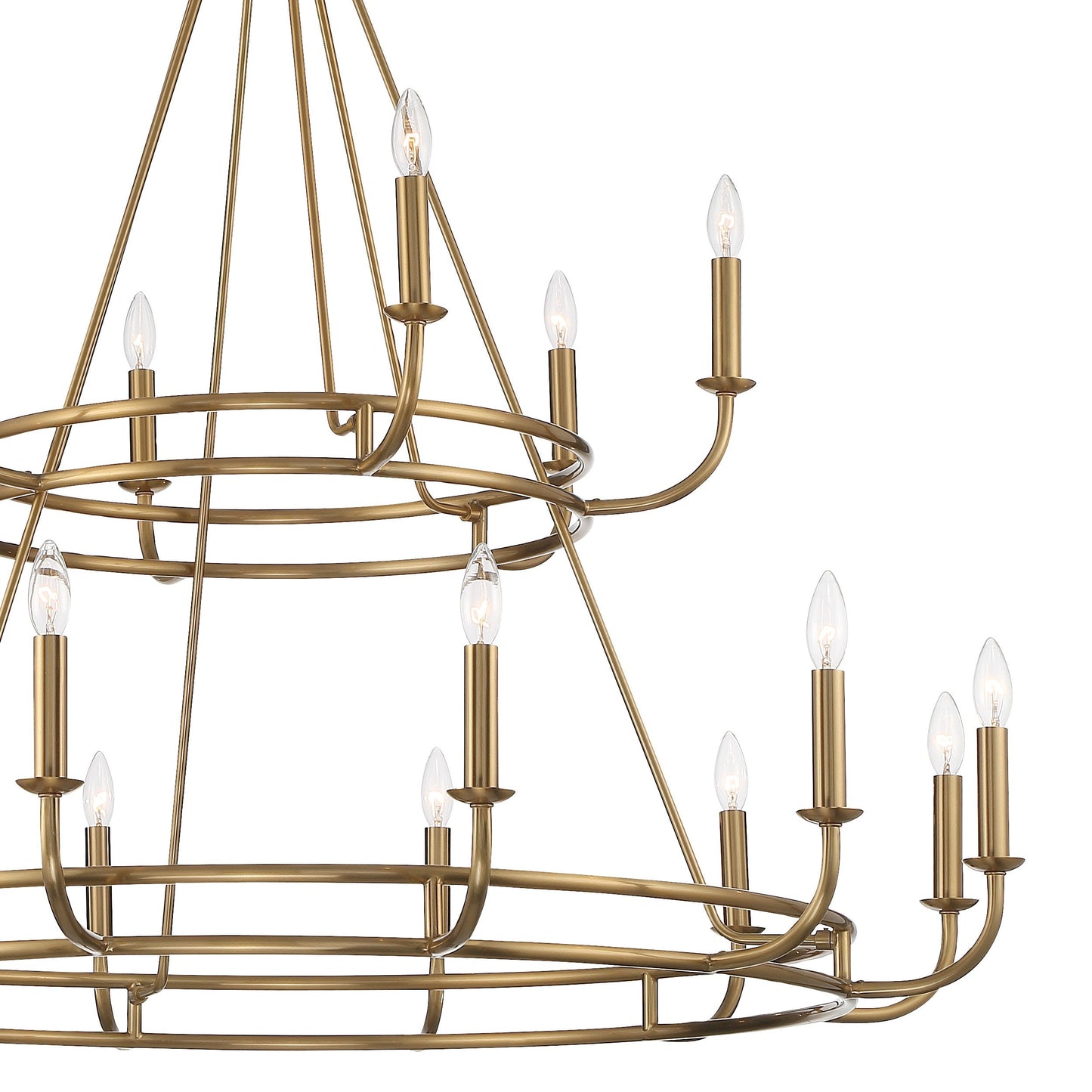Bailey Chandelier | Modern Angular Brass 8/18-Light Candelabra Pendant