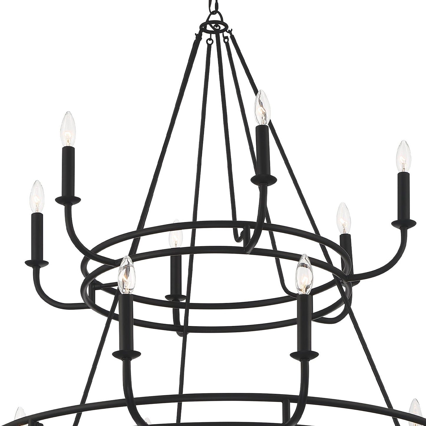 Bailey Chandelier | Modern Angular Brass 8/18-Light Candelabra Pendant