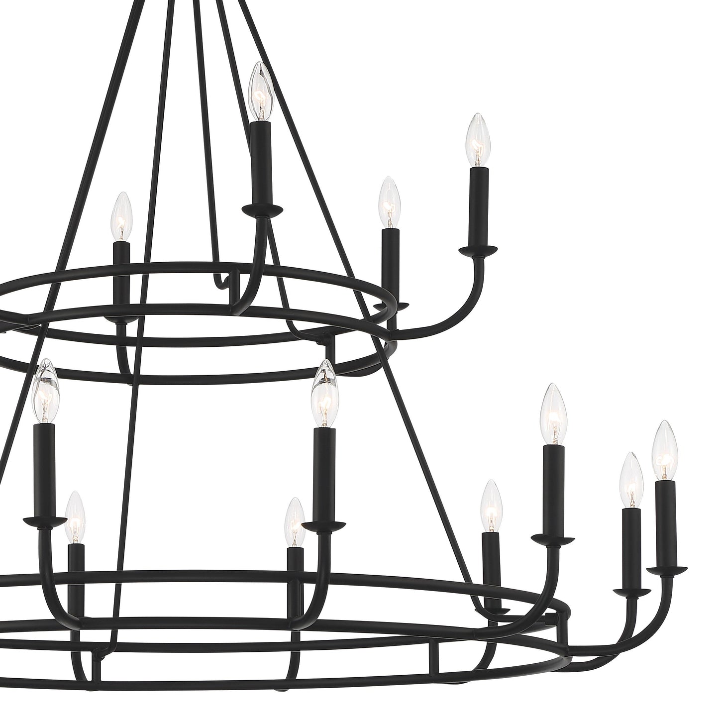 Bailey Chandelier | Modern Angular Brass 8/18-Light Candelabra Pendant