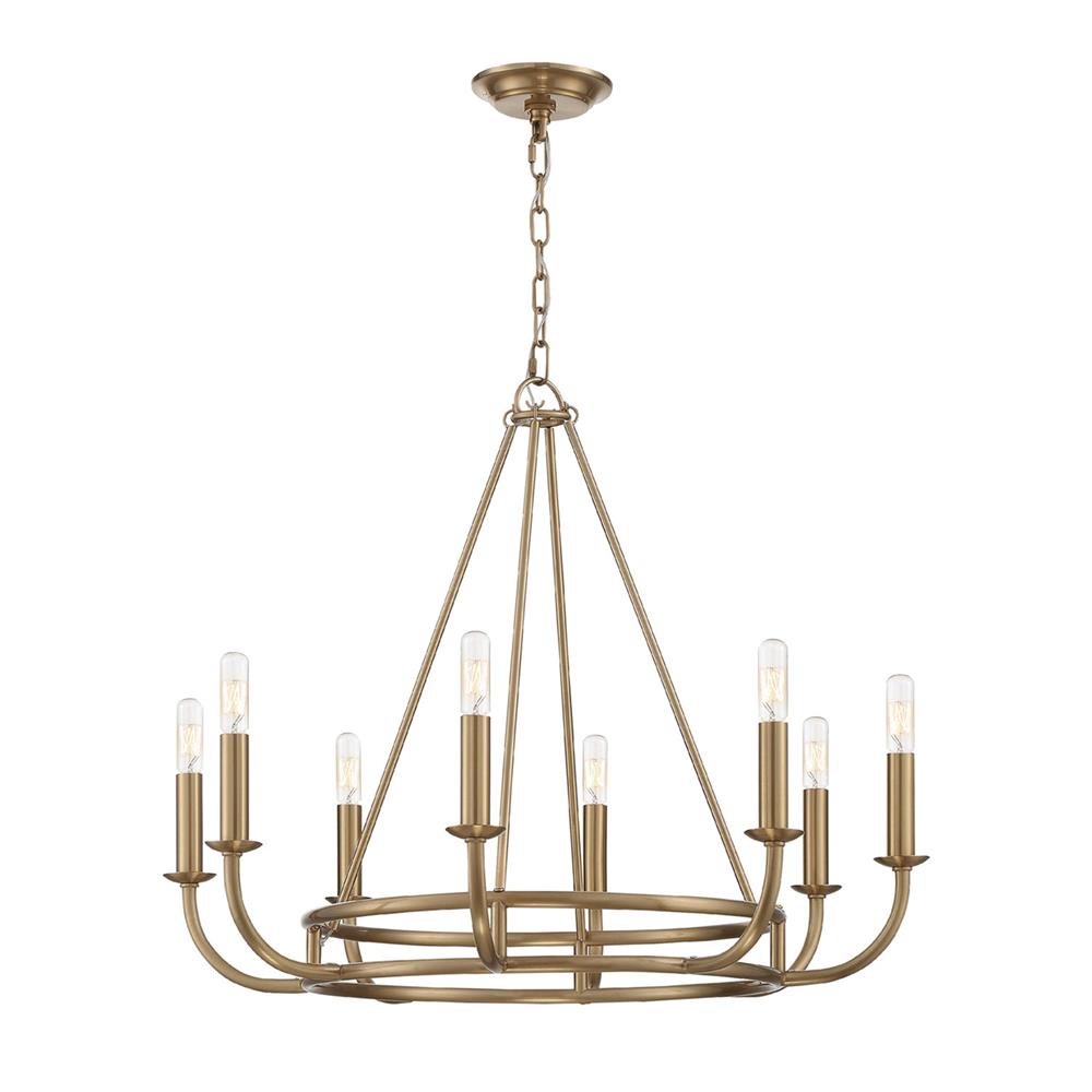 Bailey Chandelier | Modern Angular Brass 8/18-Light Candelabra Pendant