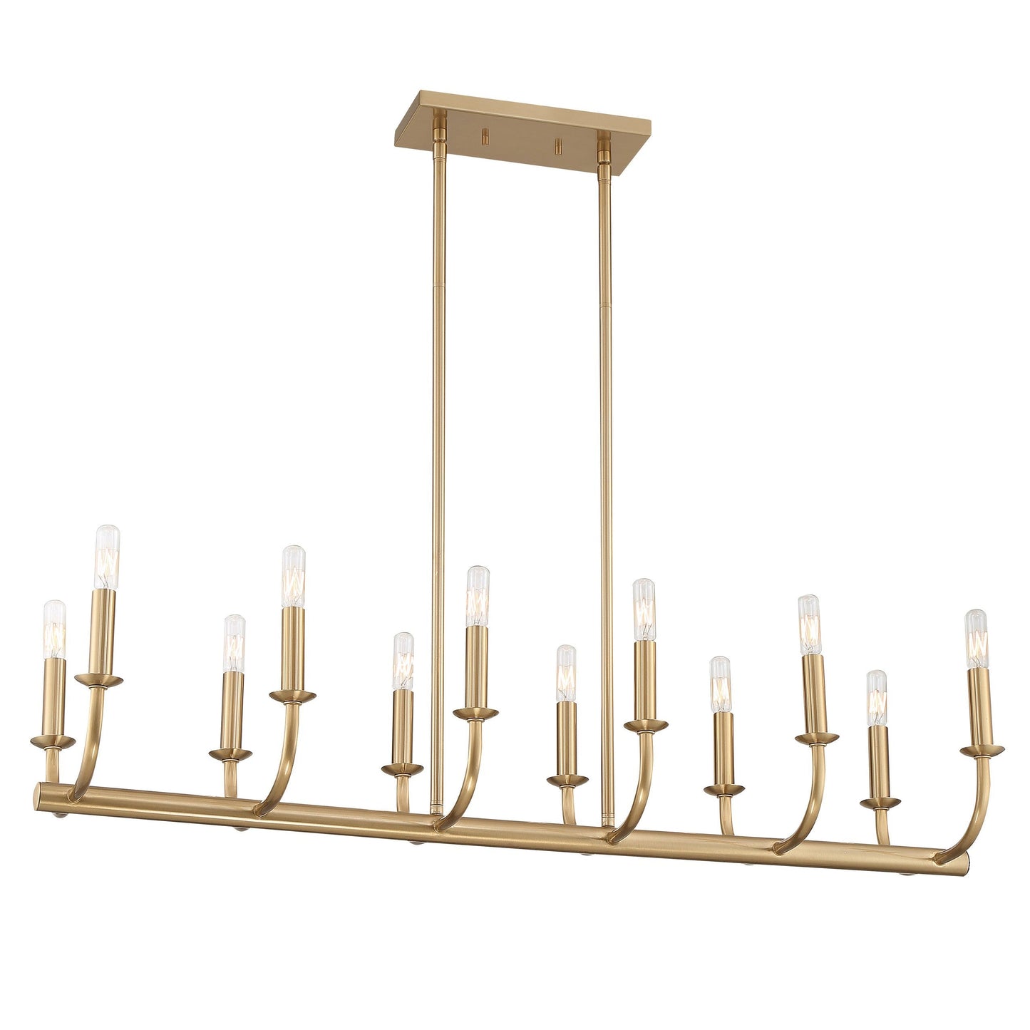 Bailey Chandelier | Modern Angular Brass 8/18-Light Candelabra Pendant