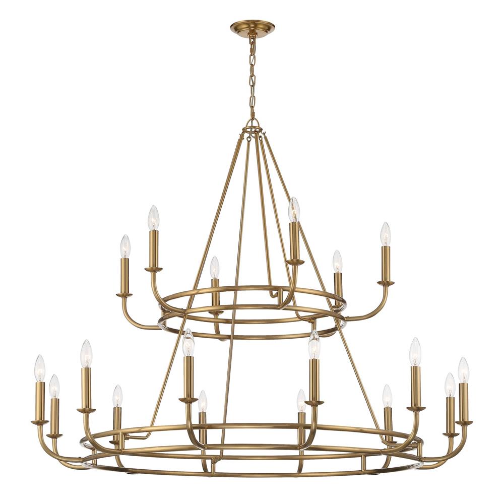 Bailey Chandelier | Modern Angular Brass 8/18-Light Candelabra Pendant