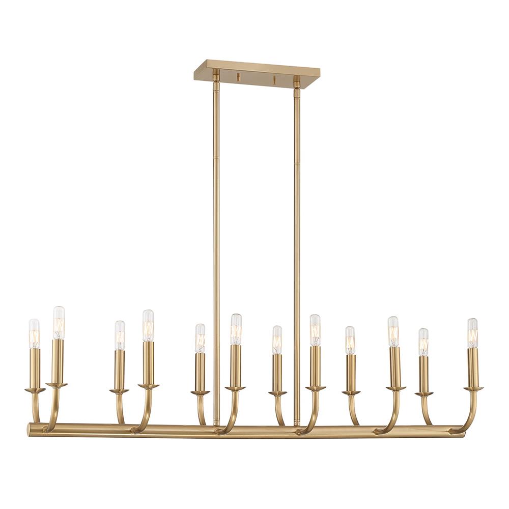 Bailey Chandelier | Modern Angular Brass 8/18-Light Candelabra Pendant
